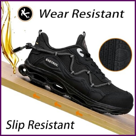 Steel Toe Safety Sneakers Lightweight Slip-Resistant Work Shoes Unisex - Picture 6 of 8